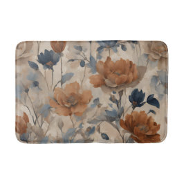 Tapete De Banheiro Beige Laranja Queimado Marinho Azul