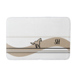 Tapete De Banheiro Beige Running Horse Design and Initials