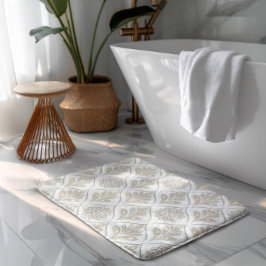 Tapete De Banheiro Beige & White Sparkling Quatrefoil Pattern