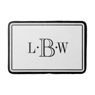 Tapete De Banheiro Beira preta clássica Monogrammed