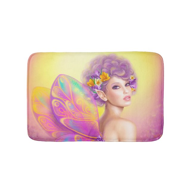 Tapete De Banheiro Bela borboleta fada de menina (frente)