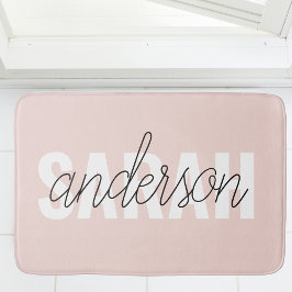 Tapete De Banheiro Beleza Rosa Moderna Pastel Personalizada Seu Nome