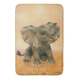 Tapete De Banheiro Belo Bebê Elefante Africano