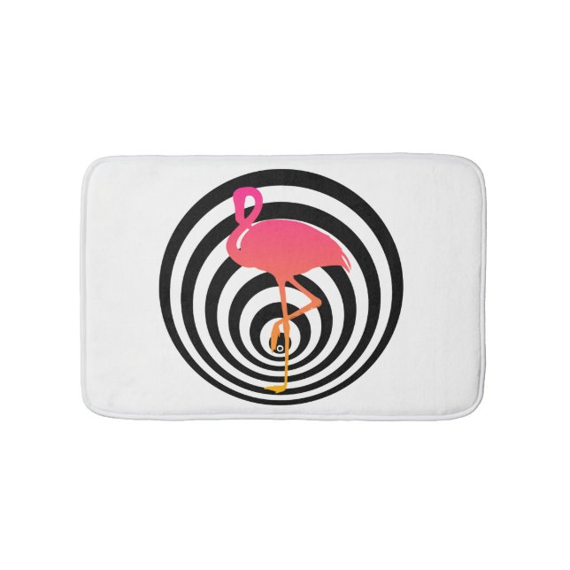Tapete De Banheiro Belo flamingo em círculos (frente)