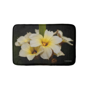 Tapete De Banheiro Belos Flores de Satin em Preto