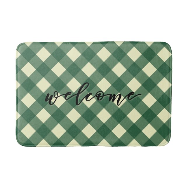 TAPETE DE BANHEIRO BEM-VINDO GINGHAM (Frente)