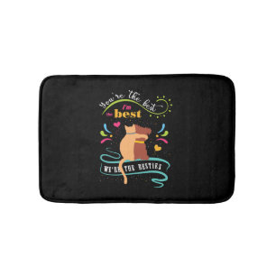 Tapete De Banheiro Besties Cat and Dog Engraçado Cotação