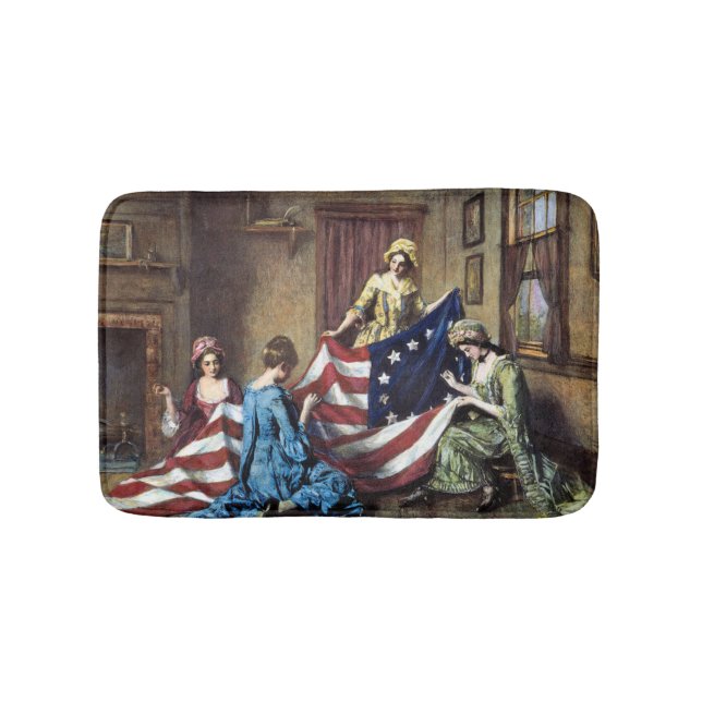 Tapete De Banheiro Betsy Ross Sewing American Flag (frente)