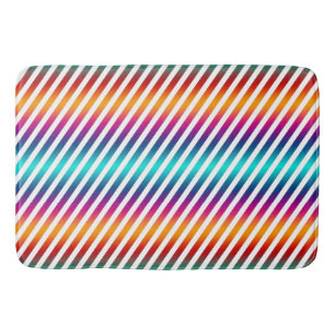 Tapete De Banheiro BG Stripes Padrão colorido + a sua parte traseira.
