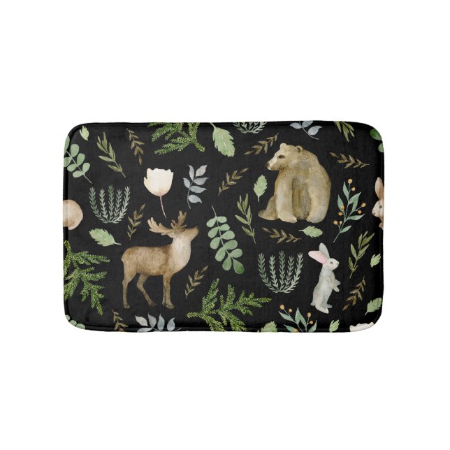 Tapete De Banheiro Bichos: Desenho Da Mão De Aquarela. (frente)