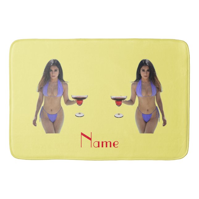Tapete De Banheiro Bikini Bikini - Boca-Boca de Cabeça Negra (Frente)