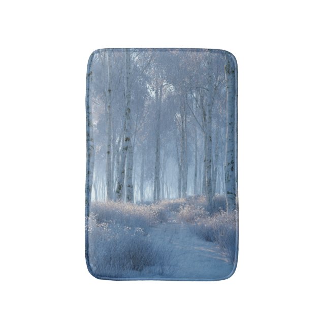 Tapete De Banheiro Birch Radiant Snow Forest  (Frente Vertical)