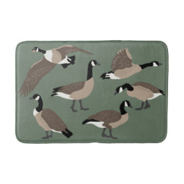 Tapete De Banheiro Bird Lover Canada Geese Illustration Sage Green