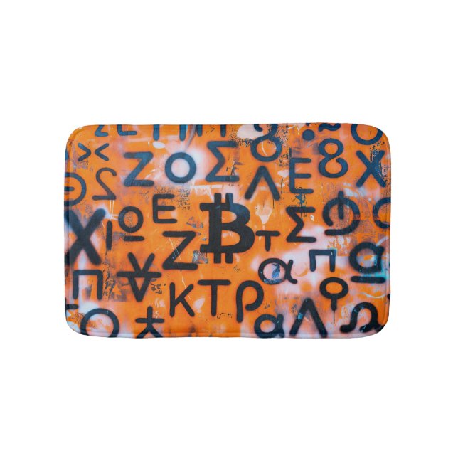 Tapete De Banheiro "Bitcoin Graffiti" (Estilo #5) Arte de Rua (frente)