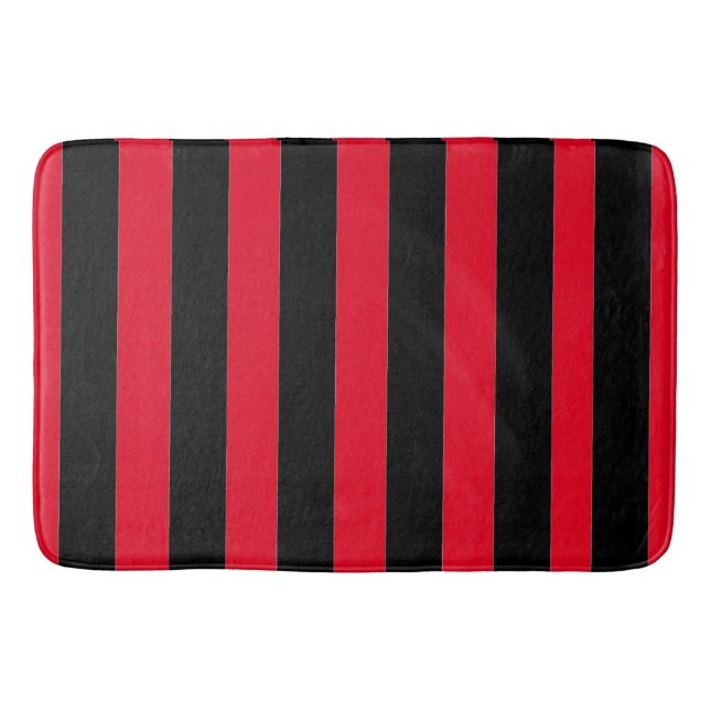 Tapete De Banheiro Black and Red Stripes (Frente)