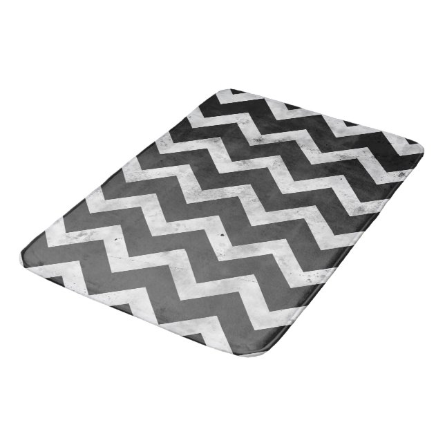 Tapete De Banheiro Black and white Rustic Chevron pattern (Angulado)