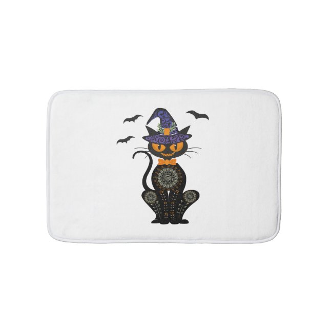 Tapete De Banheiro Black Cat Halloween (frente)