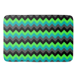 Tapete De Banheiro Black Green Ombre Chevrons Large Bath Mat