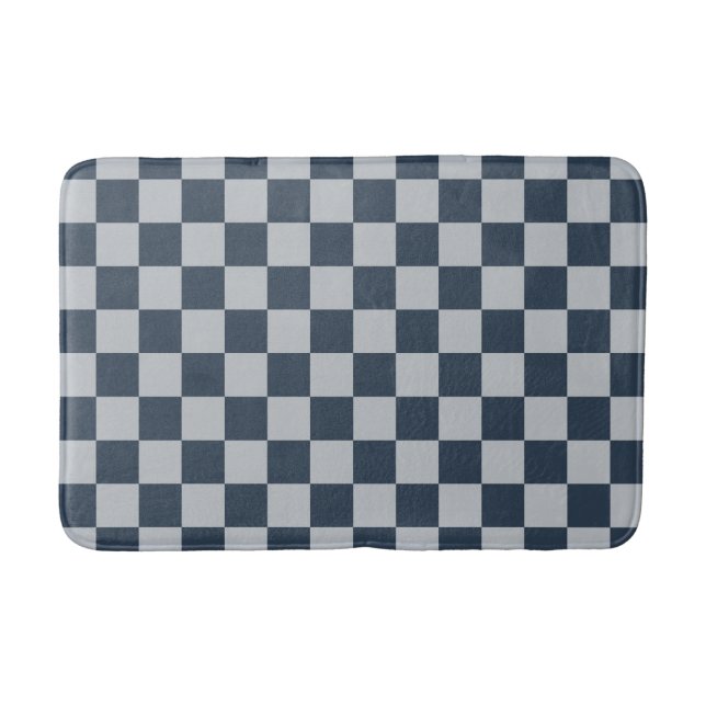 Tapete De Banheiro Black ice checkered board pattern (Frente)