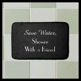 Tapete De Banheiro Black Save Water Funny Plush Bath Mat