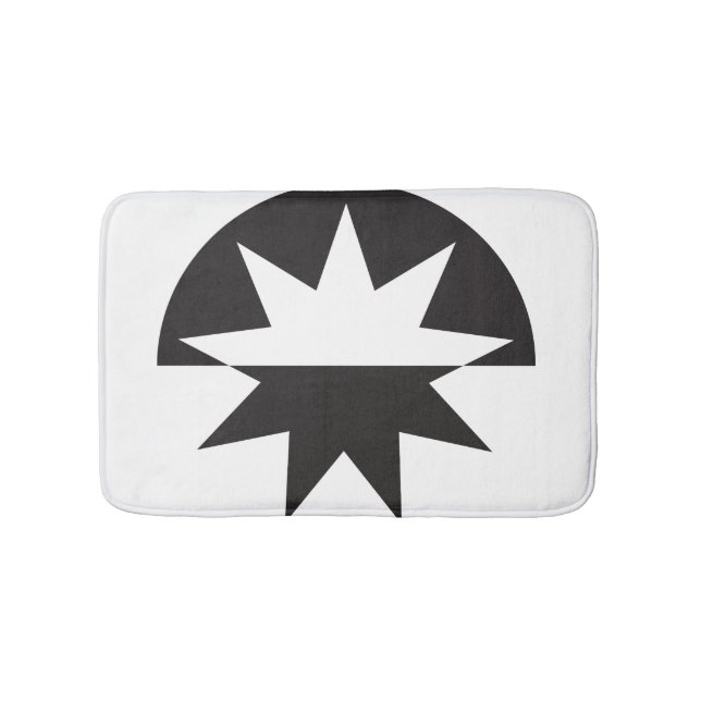 Tapete De Banheiro Black White Deco Star Sunburst (frente)