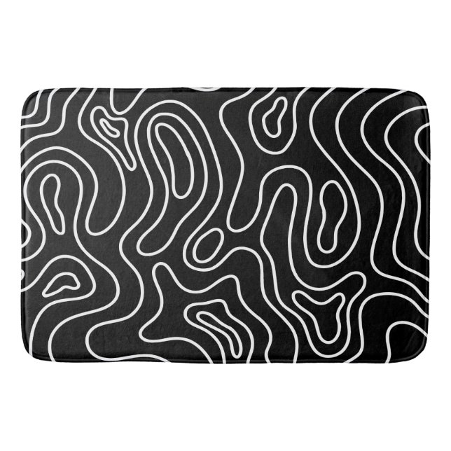 Tapete De Banheiro Black & white geometric texture pattern  (Frente)