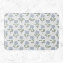Bloco de Impressão Floral Peônia Branco Azul Verde