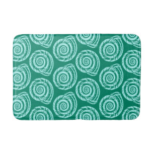 Tapete De Banheiro Bloco de Spiral Impressão, Turquesa e Aqua