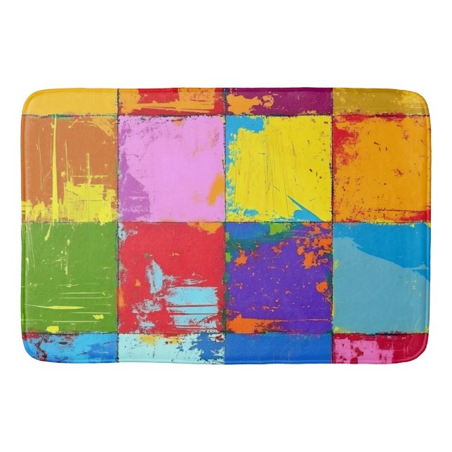 Tapete De Banheiro Blocos de cores de gradação de pop Art (Frente)