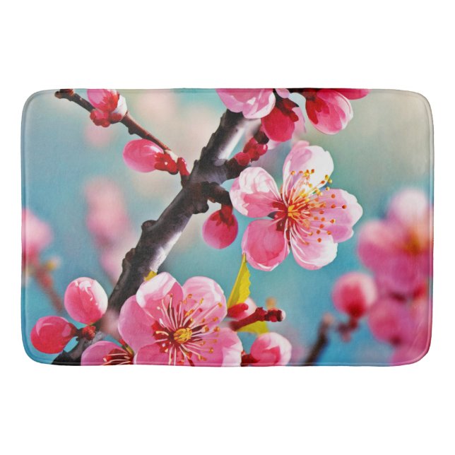 Tapete De Banheiro Blooming Cherry Blossoms em Primavera (Frente)