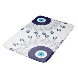 Tapete De Banheiro Blue Beachy Boho Mau Eye Mandala Patterno Banheiro