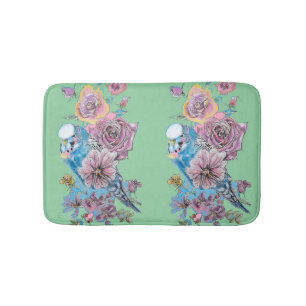 Tapete De Banheiro Blue Budget & Rosa Art Flores florais