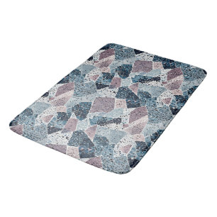 Tapete De Banheiro Blue e Mauve Abstrato Terrazzo Design