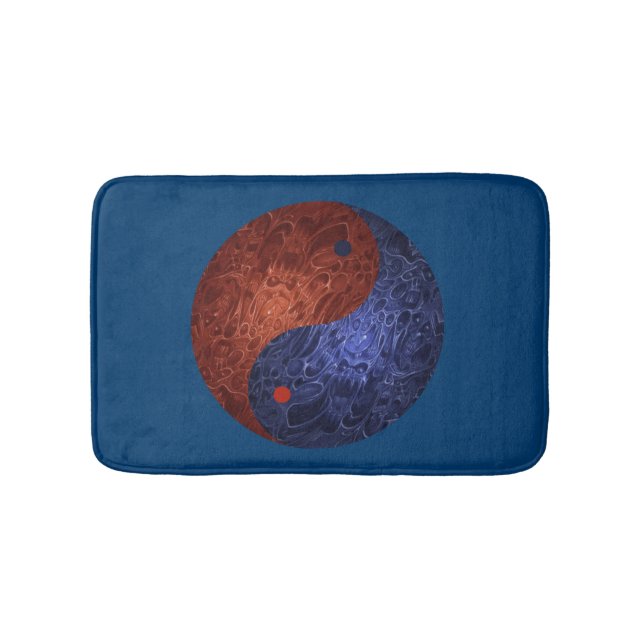 Tapete De Banheiro Blue E Red Yin Yang Bath Mat (frente)
