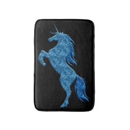 Tapete De Banheiro Blue Fire Rearing Unicorn Bath Mat