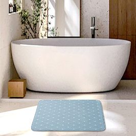 Tapete De Banheiro Blue Hearts Pattern Bath Mat