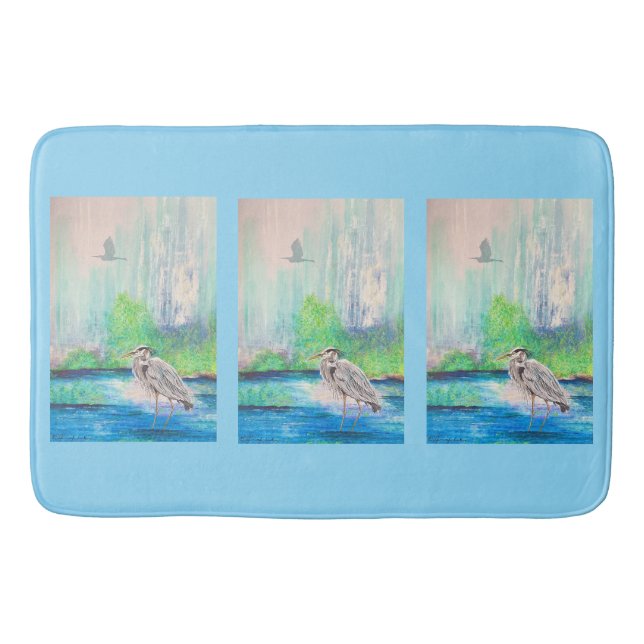 Tapete De Banheiro Blue Heron Bath Mat (Frente)