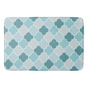 Tapete De Banheiro Blue Marroquino Trellis, Laticework, Quatrefoil