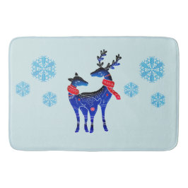 Tapete De Banheiro Blue Nordic Christmas Reindepaer
