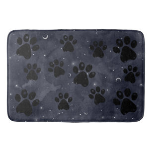 Tapete De Banheiro Blue Paw Stars Moon Watercolor
