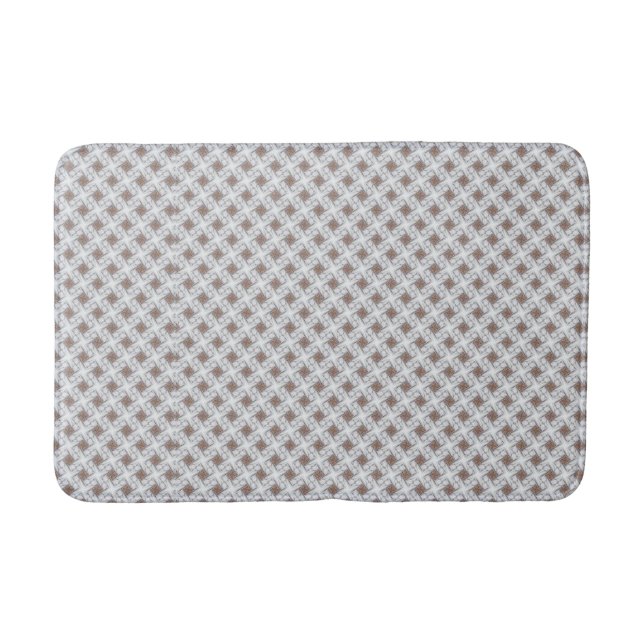 Tapete De Banheiro Blue Stars Tan Squares Latic Bath Mat (Frente)