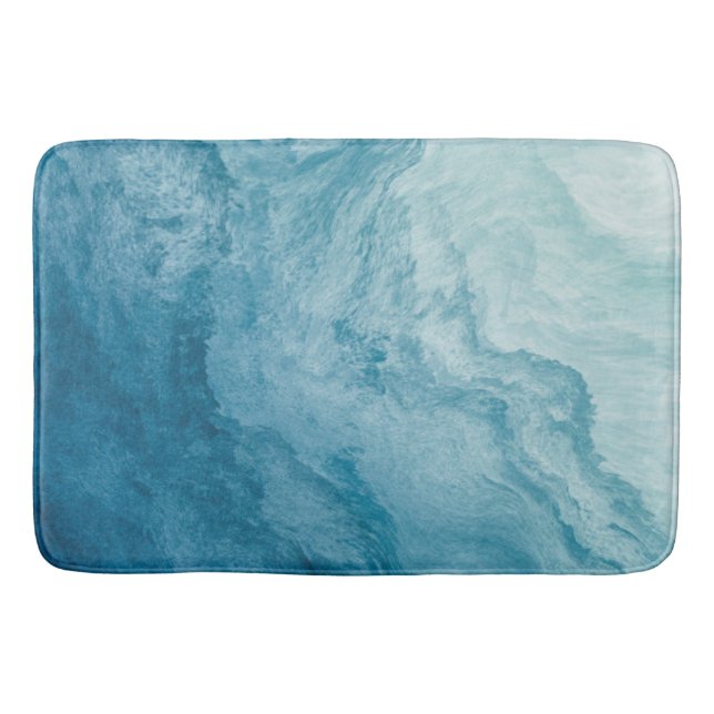 Tapete De Banheiro Blue Tranquil Ocean Ondas Natureza Abstrato Art (Frente)