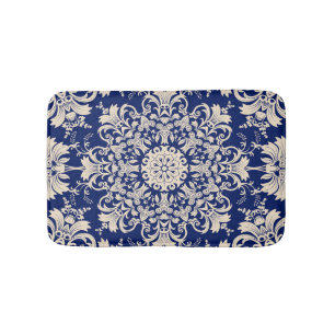 Tapete De Banheiro Blue Vintage: Padrão Elegante Invisível.