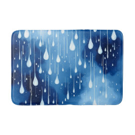 Tapete De Banheiro Blue White Nature Raindrots Padrão Bath Mat