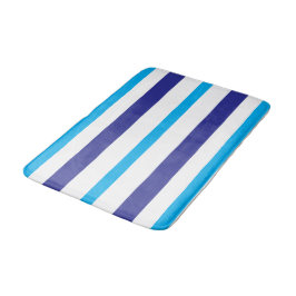 Tapete De Banheiro Blue White Summer Stripes