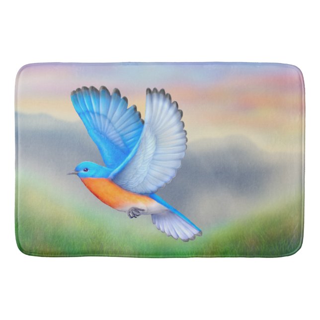 Tapete De Banheiro Bluebird da esteira de banho da felicidade (Frente)