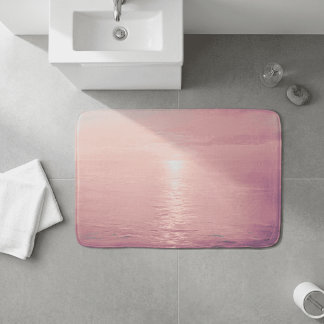Tapete De Banheiro Blush Pink Ocean Beach Sunset Horizon Seascape