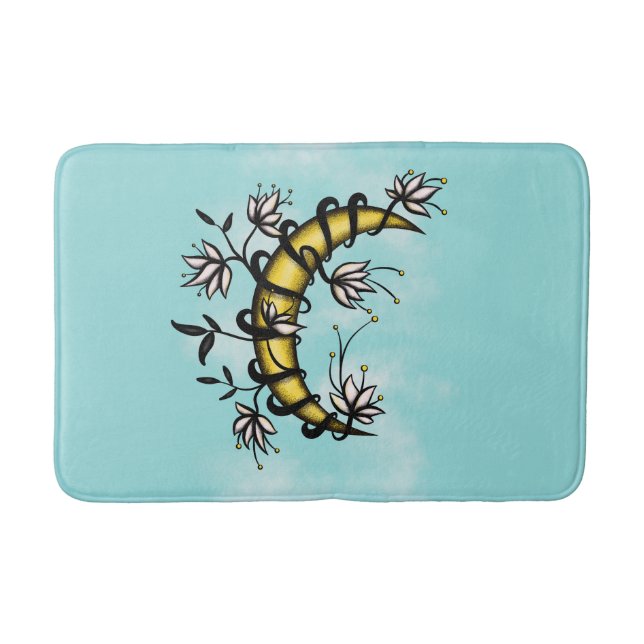 Tapete De Banheiro Boa Feiticeira Floral Lua Boho (Frente)