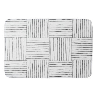 Tapete De Banheiro Boho Ethnic Bath Mat - Design preto e branco