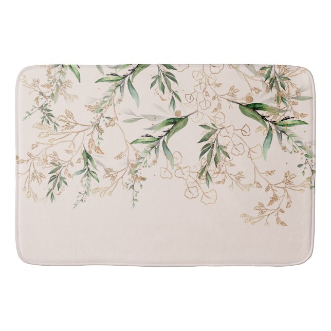 Tapete De Banheiro Boho Moderno Premium Eucalyptus Leve Cor-de-rosa (Frente)